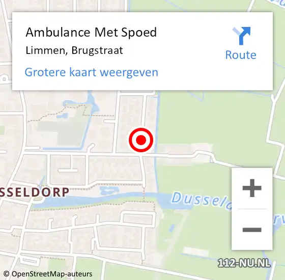 Locatie op kaart van de 112 melding: Ambulance Met Spoed Naar Limmen, Brugstraat op 25 juni 2020 15:28