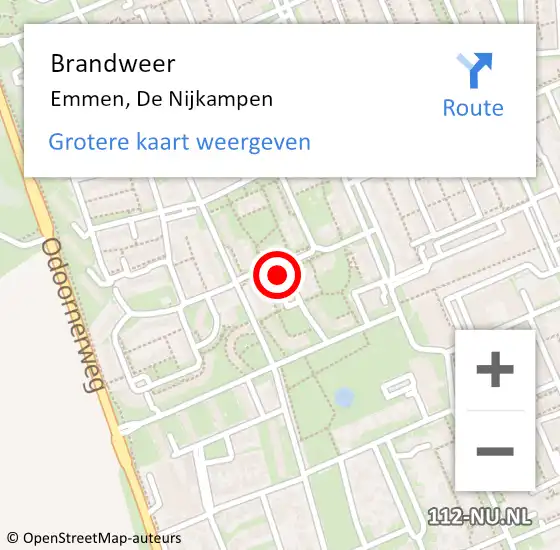 Locatie op kaart van de 112 melding: Brandweer Emmen, De Nijkampen op 10 mei 2014 16:47