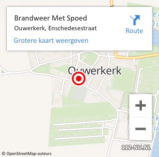 Locatie op kaart van de 112 melding: Brandweer Met Spoed Naar Ouwerkerk, Enschedesestraat op 10 mei 2014 20:28