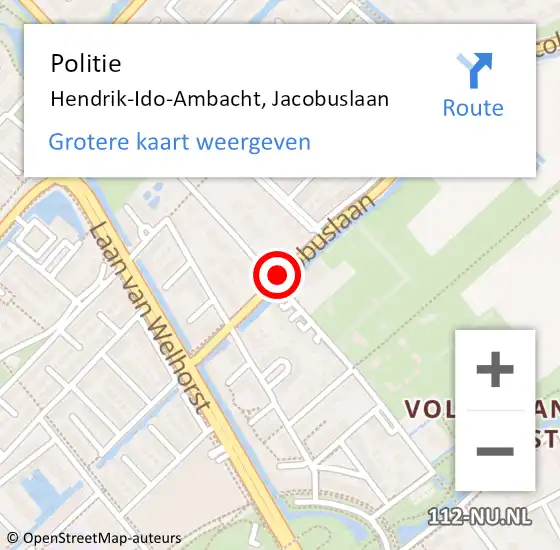 Locatie op kaart van de 112 melding: Politie Hendrik-Ido-Ambacht, Jacobuslaan op 26 juni 2020 20:18