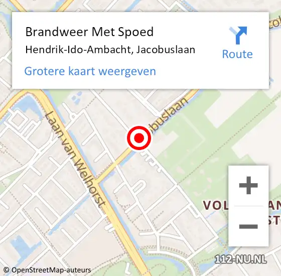 Locatie op kaart van de 112 melding: Brandweer Met Spoed Naar Hendrik-Ido-Ambacht, Jacobuslaan op 26 juni 2020 21:09