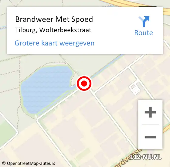 Locatie op kaart van de 112 melding: Brandweer Met Spoed Naar Tilburg, Wolterbeekstraat op 26 juni 2020 22:05