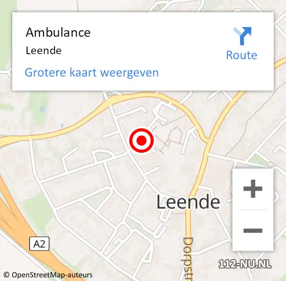 Locatie op kaart van de 112 melding: Ambulance Leende op 28 juni 2020 06:49