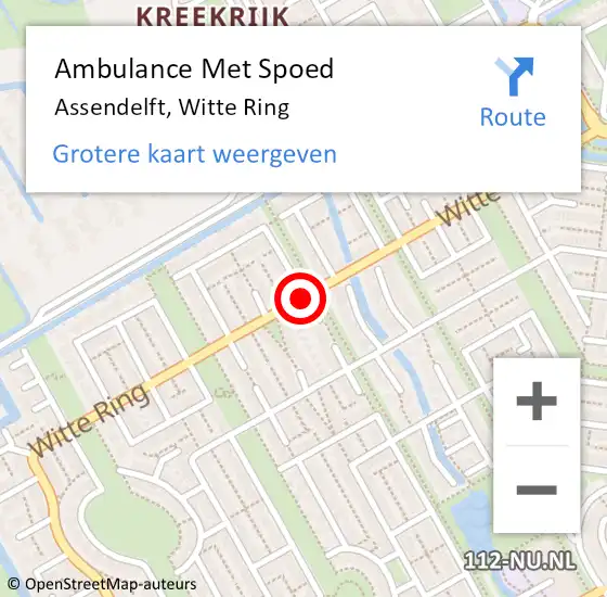 Locatie op kaart van de 112 melding: Ambulance Met Spoed Naar Assendelft, Witte Ring op 28 juni 2020 11:13
