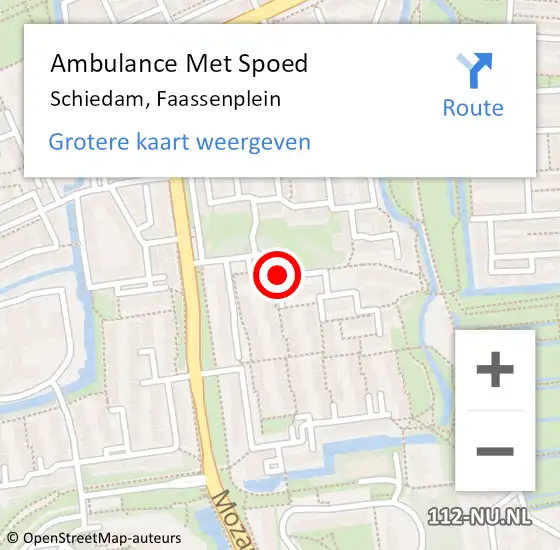 Locatie op kaart van de 112 melding: Ambulance Met Spoed Naar Schiedam, Faassenplein op 28 juni 2020 12:17