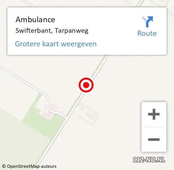 Locatie op kaart van de 112 melding: Ambulance Swifterbant, Tarpanweg op 28 juni 2020 19:23