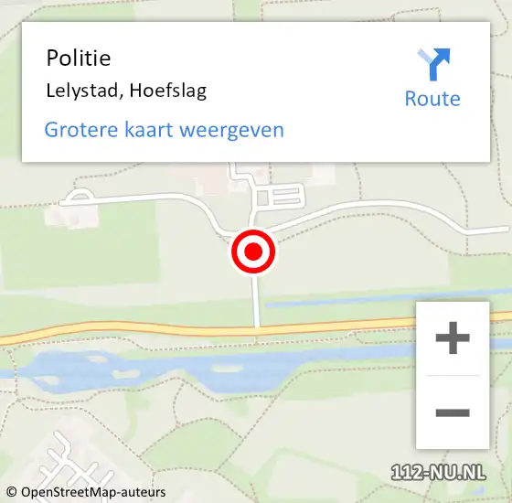 Locatie op kaart van de 112 melding: Politie Lelystad, Hoefslag op 28 juni 2020 20:00