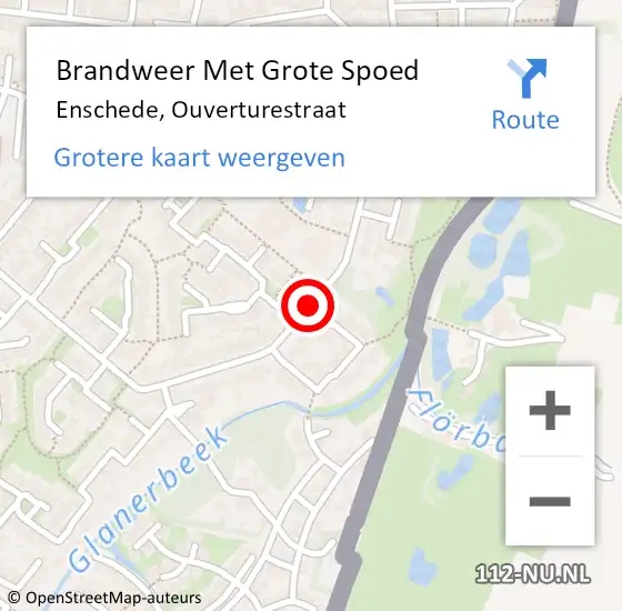 Locatie op kaart van de 112 melding: Brandweer Met Grote Spoed Naar Enschede, Ouverturestraat op 28 juni 2020 21:43