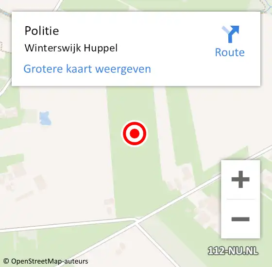 Locatie op kaart van de 112 melding: Politie Winterswijk Huppel op 29 juni 2020 11:40