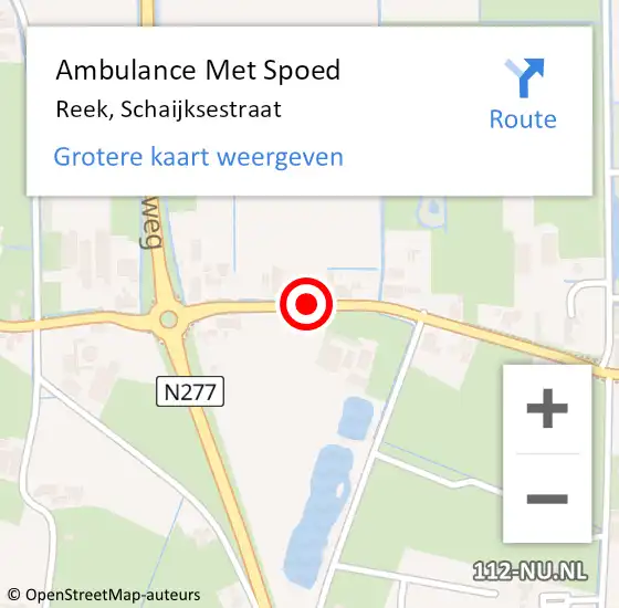 Locatie op kaart van de 112 melding: Ambulance Met Spoed Naar Reek, Schaijksestraat op 29 juni 2020 11:45