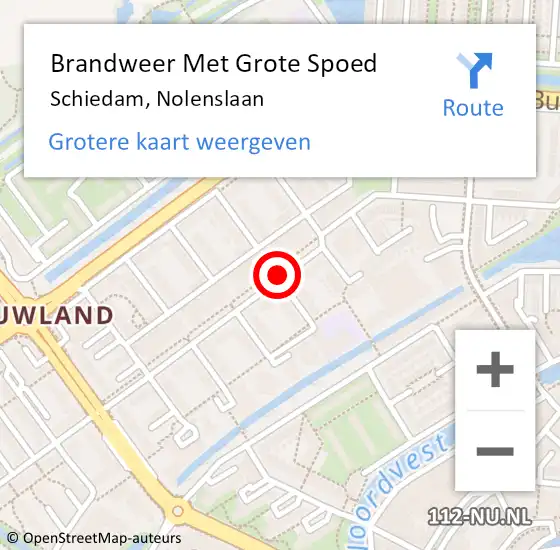 Locatie op kaart van de 112 melding: Brandweer Met Grote Spoed Naar Schiedam, Nolenslaan op 29 juni 2020 12:48
