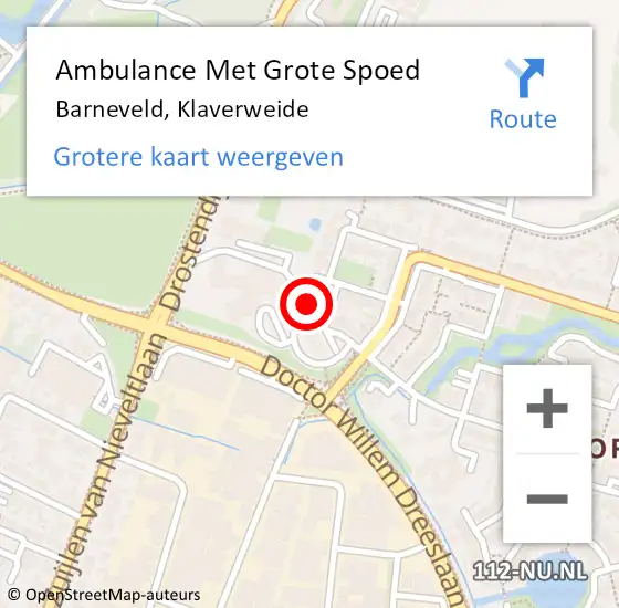 Locatie op kaart van de 112 melding: Ambulance Met Grote Spoed Naar Barneveld, Klaverweide op 29 juni 2020 16:29