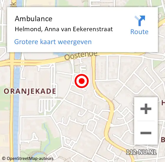 Locatie op kaart van de 112 melding: Ambulance Helmond, Anna van Eekerenstraat op 29 juni 2020 23:49