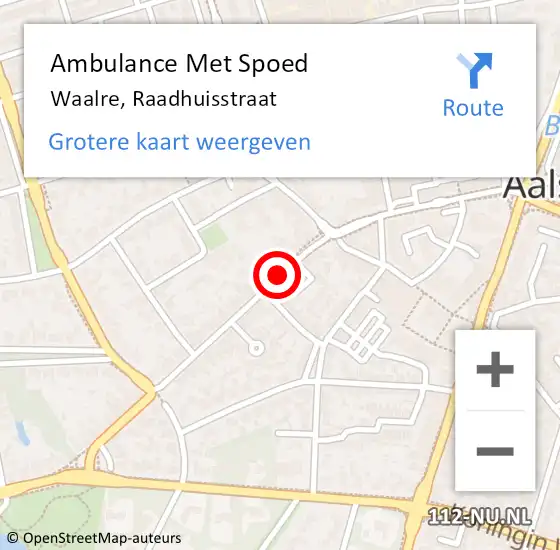 Locatie op kaart van de 112 melding: Ambulance Met Spoed Naar Waalre, Raadhuisstraat op 30 juni 2020 09:59