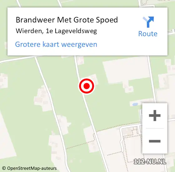 Locatie op kaart van de 112 melding: Brandweer Met Grote Spoed Naar Wierden, 1e Lageveldsweg op 11 mei 2014 09:34