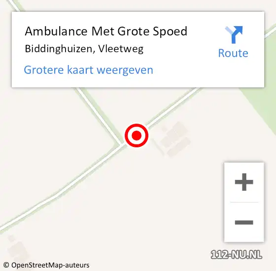 Locatie op kaart van de 112 melding: Ambulance Met Grote Spoed Naar Biddinghuizen, Vleetweg op 30 juni 2020 15:49