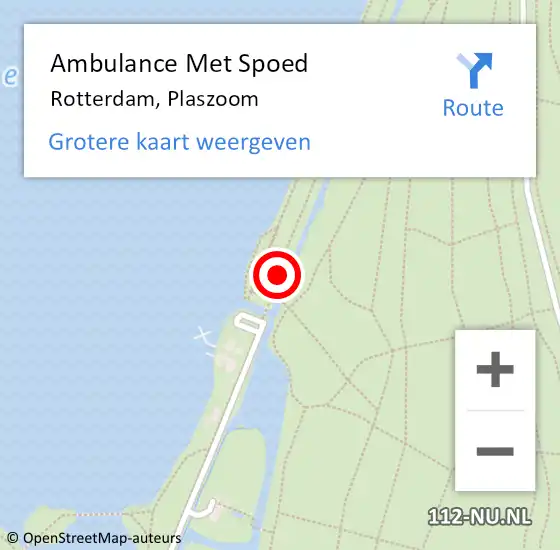 Locatie op kaart van de 112 melding: Ambulance Met Spoed Naar Rotterdam, Plaszoom op 30 juni 2020 16:05