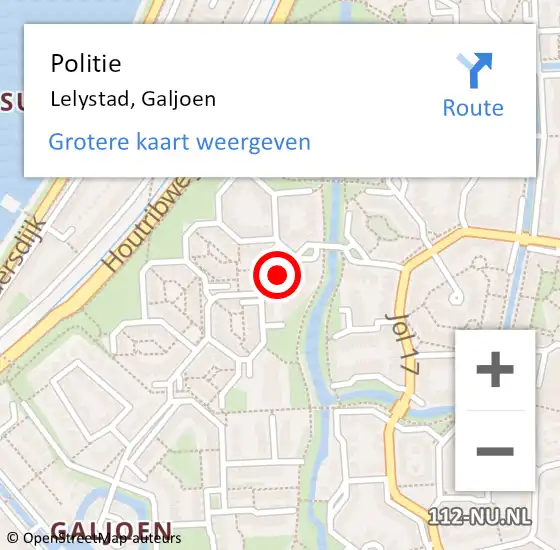 Locatie op kaart van de 112 melding: Politie Lelystad, Galjoen op 30 juni 2020 16:24