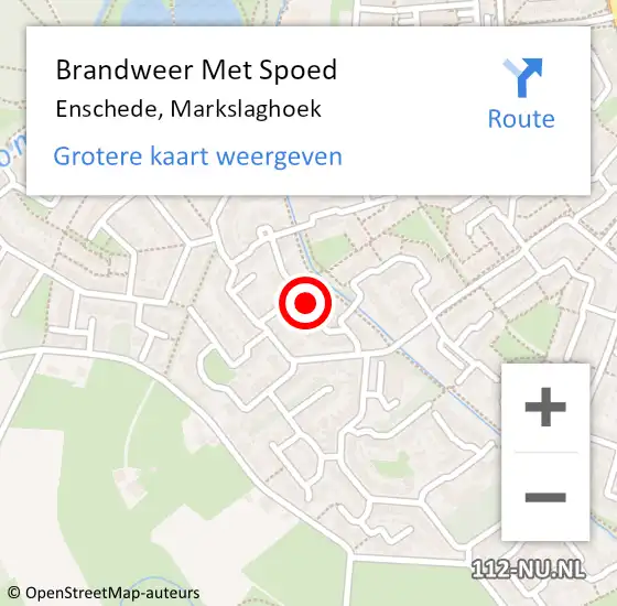 Locatie op kaart van de 112 melding: Brandweer Met Spoed Naar Enschede, Markslaghoek op 30 juni 2020 18:02