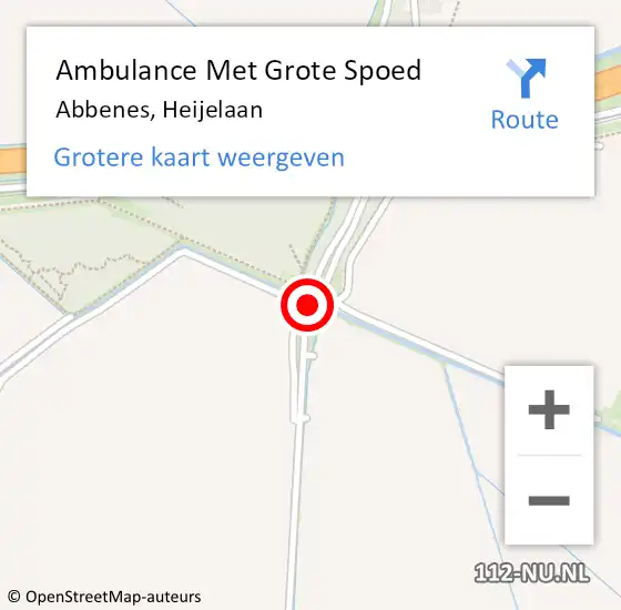 Locatie op kaart van de 112 melding: Ambulance Met Grote Spoed Naar Abbenes, Heijelaan op 30 juni 2020 18:03