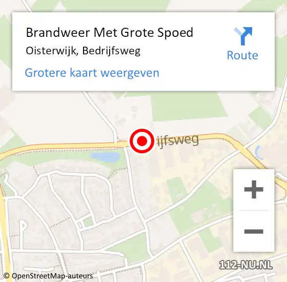 Locatie op kaart van de 112 melding: Brandweer Met Grote Spoed Naar Oisterwijk, Bedrijfsweg op 30 juni 2020 18:55