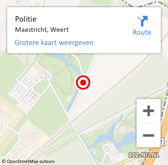 Locatie op kaart van de 112 melding: Politie Maastricht, Weert op 1 juli 2020 21:36