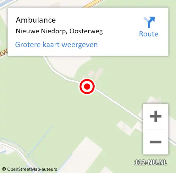 Locatie op kaart van de 112 melding: Ambulance Nieuwe Niedorp, Oosterweg op 2 juli 2020 08:50