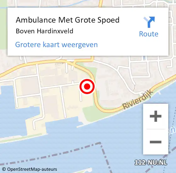 Locatie op kaart van de 112 melding: Ambulance Met Grote Spoed Naar Boven Hardinxveld op 2 juli 2020 11:26