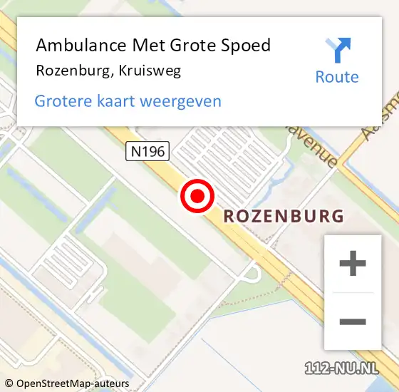 Locatie op kaart van de 112 melding: Ambulance Met Grote Spoed Naar Rozenburg, Kruisweg op 2 juli 2020 11:28