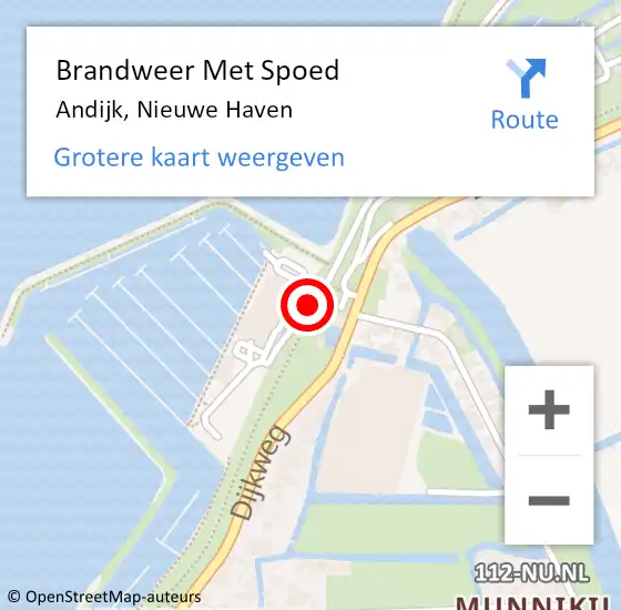 Locatie op kaart van de 112 melding: Brandweer Met Spoed Naar Andijk, Nieuwe Haven op 2 juli 2020 13:03