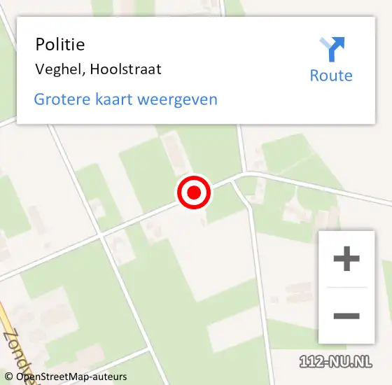 Locatie op kaart van de 112 melding: Politie Veghel, Hoolstraat op 2 juli 2020 13:35