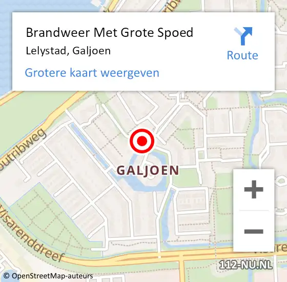 Locatie op kaart van de 112 melding: Brandweer Met Grote Spoed Naar Lelystad, Galjoen op 2 juli 2020 23:38