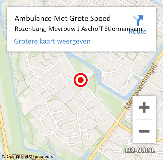 Locatie op kaart van de 112 melding: Ambulance Met Grote Spoed Naar Rozenburg, Mevrouw J Aschoff-Stiermanlaan op 3 juli 2020 06:48