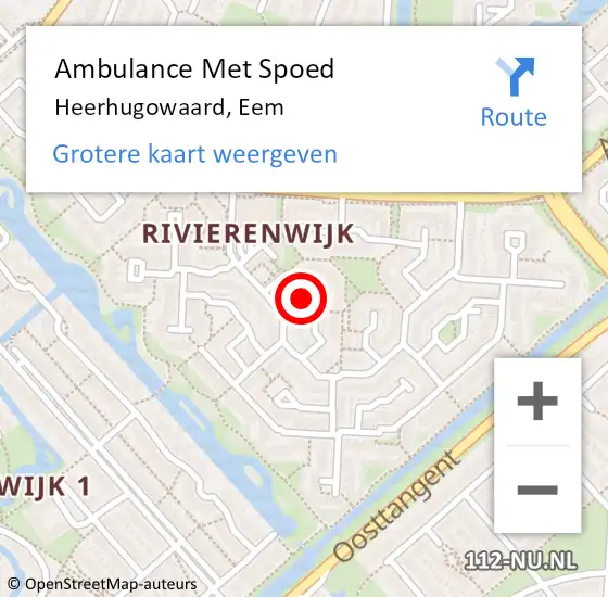 Locatie op kaart van de 112 melding: Ambulance Met Spoed Naar Heerhugowaard, Eem op 3 juli 2020 13:17