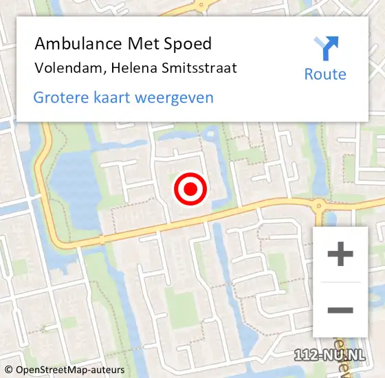 Locatie op kaart van de 112 melding: Ambulance Met Spoed Naar Volendam, Helena Smitsstraat op 3 juli 2020 13:31