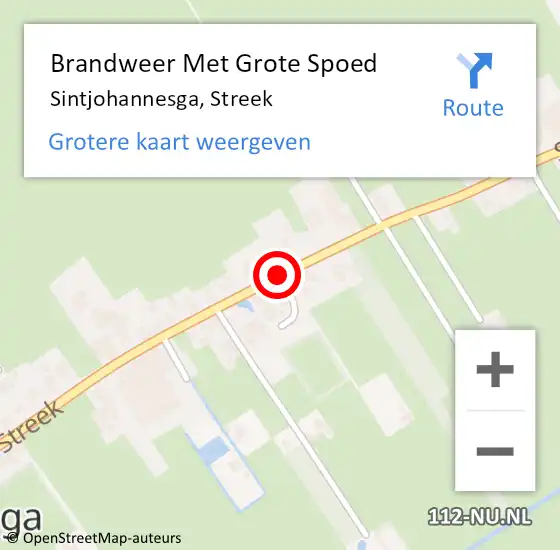 Locatie op kaart van de 112 melding: Brandweer Met Grote Spoed Naar Sintjohannesga, Streek op 3 juli 2020 13:34