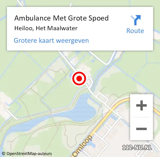 Locatie op kaart van de 112 melding: Ambulance Met Grote Spoed Naar Heiloo, Het Maalwater op 3 juli 2020 16:40