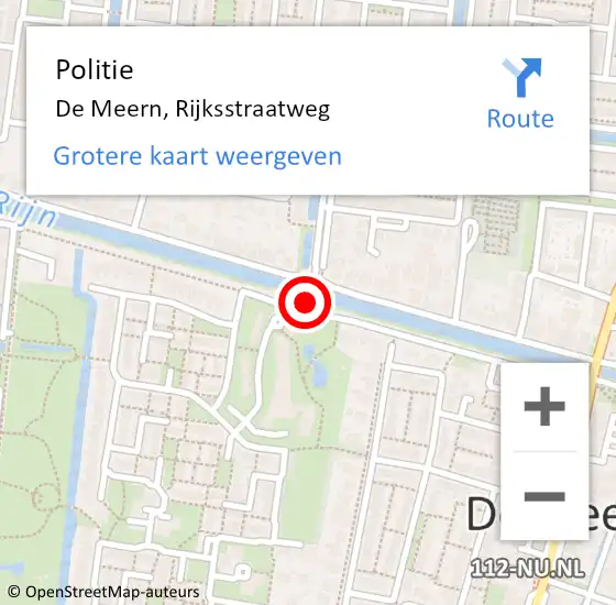 Locatie op kaart van de 112 melding: Politie De Meern, Rijksstraatweg op 3 juli 2020 20:13