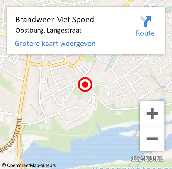 Locatie op kaart van de 112 melding: Brandweer Met Spoed Naar Oostburg, Langestraat op 3 juli 2020 21:16