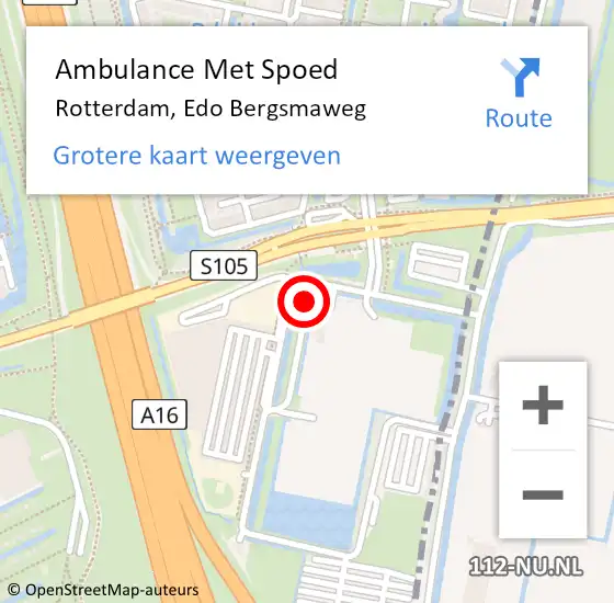 Locatie op kaart van de 112 melding: Ambulance Met Spoed Naar Rotterdam, Edo Bergsmaweg op 3 juli 2020 21:59