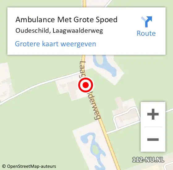 Locatie op kaart van de 112 melding: Ambulance Met Grote Spoed Naar Oudeschild, Laagwaalderweg op 4 juli 2020 01:12