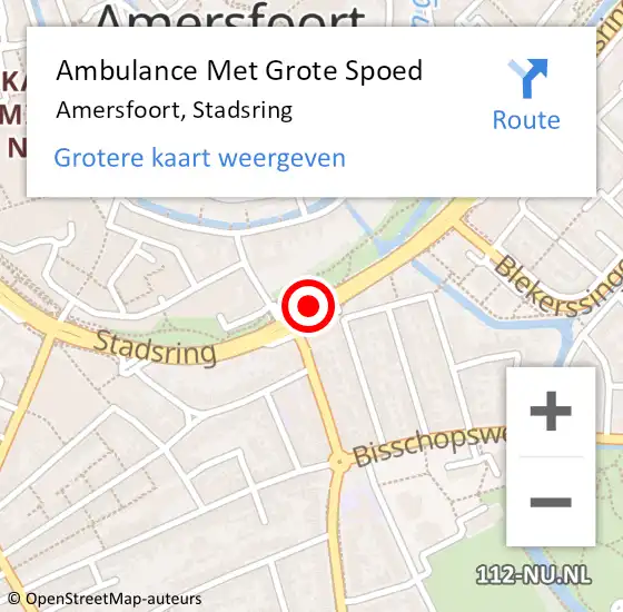 Locatie op kaart van de 112 melding: Ambulance Met Grote Spoed Naar Amersfoort, Stadsring op 4 juli 2020 12:55