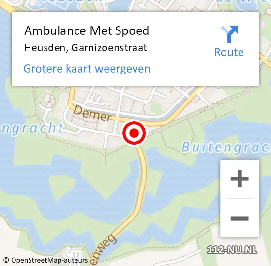 Locatie op kaart van de 112 melding: Ambulance Met Spoed Naar Heusden, Garnizoenstraat op 4 juli 2020 16:36