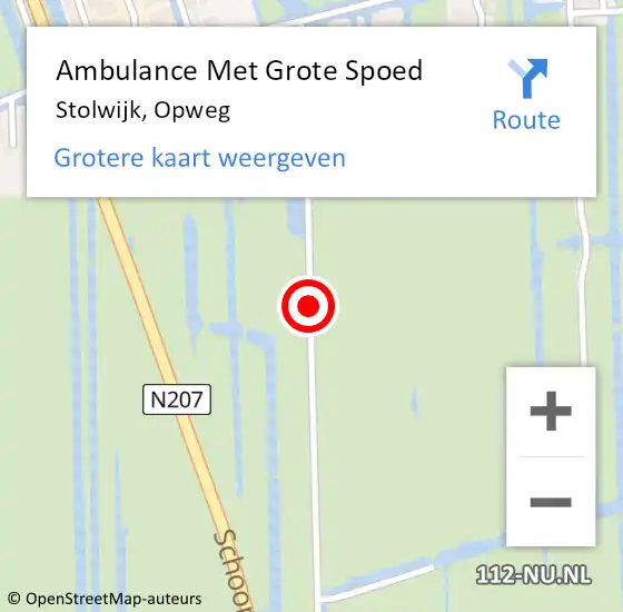 Locatie op kaart van de 112 melding: Ambulance Met Grote Spoed Naar Stolwijk, Opweg op 5 juli 2020 07:05