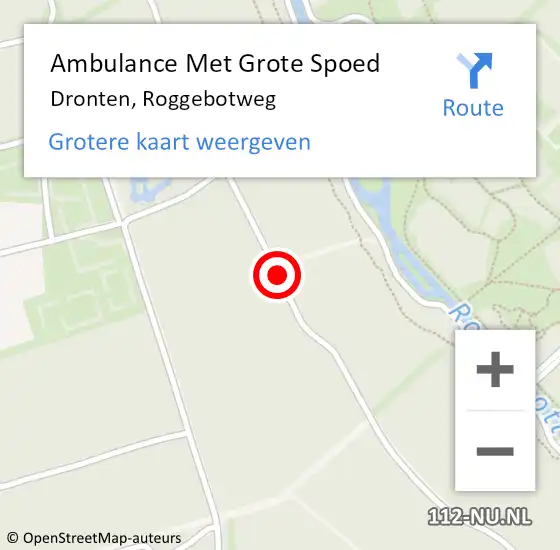 Locatie op kaart van de 112 melding: Ambulance Met Grote Spoed Naar Dronten, Roggebotweg op 5 juli 2020 12:07