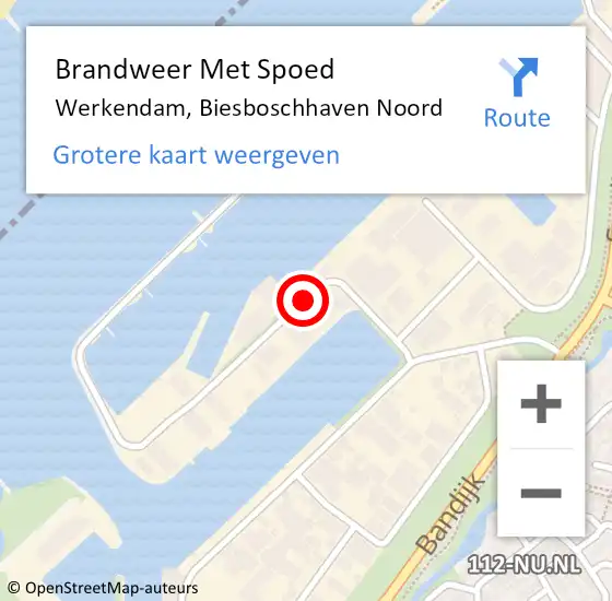 Locatie op kaart van de 112 melding: Brandweer Met Spoed Naar Werkendam, Biesboschhaven Noord op 5 juli 2020 12:29