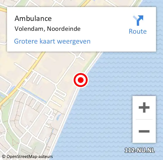 Locatie op kaart van de 112 melding: Ambulance Volendam, Noordeinde op 5 juli 2020 17:04
