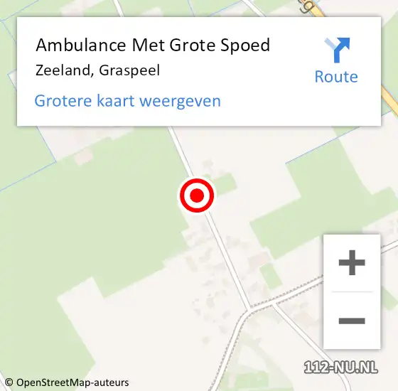 Locatie op kaart van de 112 melding: Ambulance Met Grote Spoed Naar Zeeland, Graspeel op 5 juli 2020 23:46