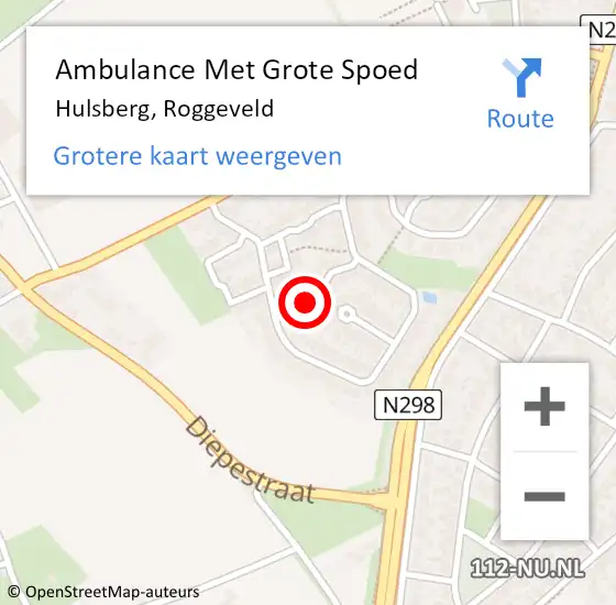 Locatie op kaart van de 112 melding: Ambulance Met Grote Spoed Naar Hulsberg, Roggeveld op 11 mei 2014 21:23