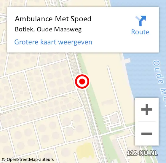 Locatie op kaart van de 112 melding: Ambulance Met Spoed Naar Botlek, Oude Maasweg op 6 juli 2020 10:18